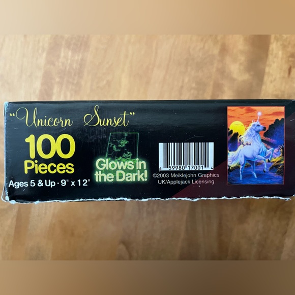 Set of 2 kids puzzles. Glow in dark unicorns 9”x12”. Bunnies 15”x11”. Age 5 & up - Picture 3 of 7